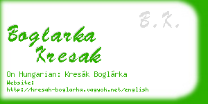 boglarka kresak business card